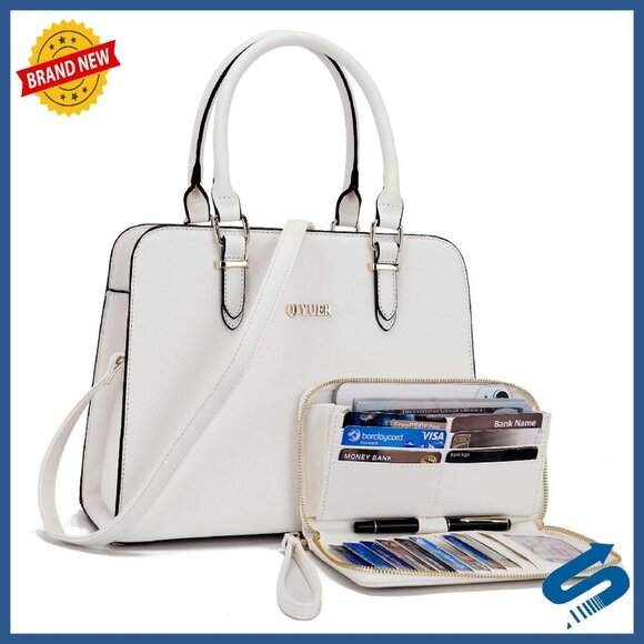 Handbags - Top Handle Satchel Purse & Wallet Set Work Tote Bag 2pc